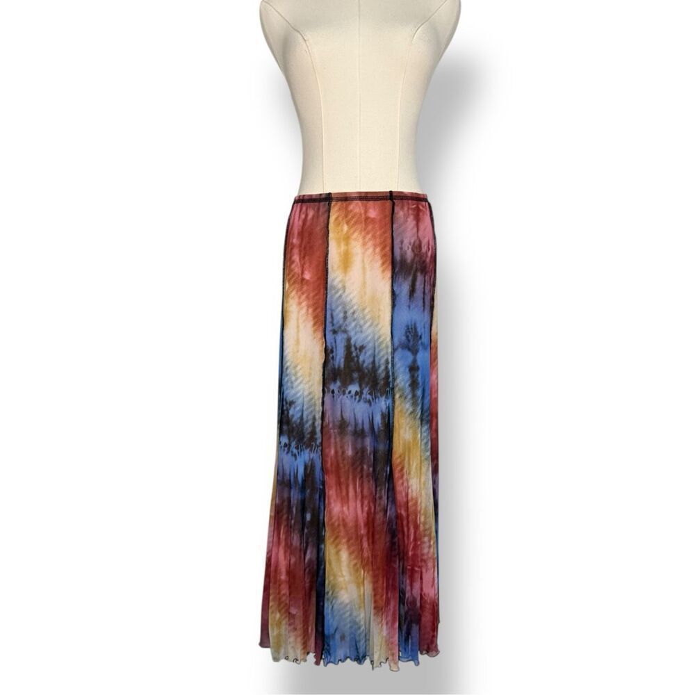 Petit Pois by Viviana G Women’s Small Midi Skirt Tie-Dye Lined Stretch Nylon - Picture 2 of 7